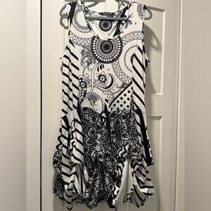 Black and White Patterned Dress